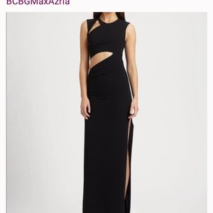 ✨ BCBG MAXZAZRIA BLACK CUTOUT LONG MAXI PROM FORMAL DRESS GOWN SZ 2